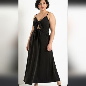 NWT Eloquii Cutout Tie Detail Dress Size 28 Black
